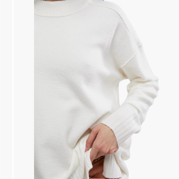 NWT Free People Cream Crew Neck Sweater - Picture 4 of 9